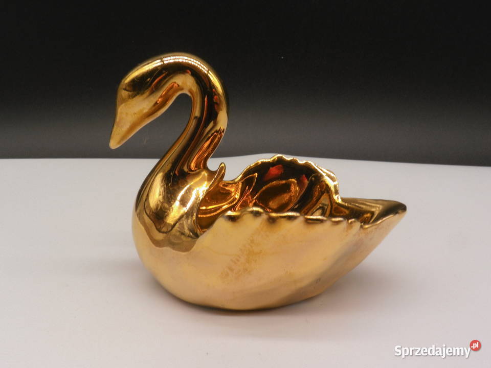 Stary Porcelanowy Łabędź Złocony Limoges Francja Raszków