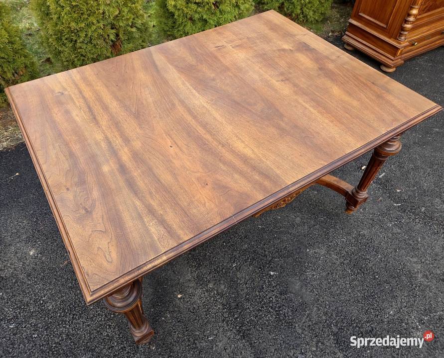 Orzechowy rozkładany stół eklektyczny komplet z Szczecin