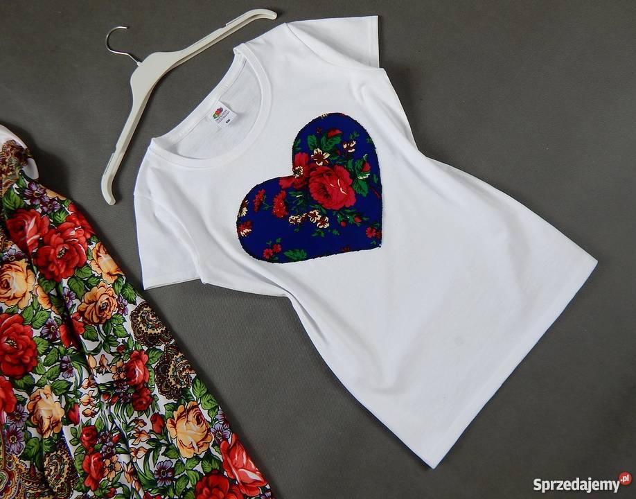Koszulka CLEO góralska z sercem tshirt bluzka z Sucha Beskidzka