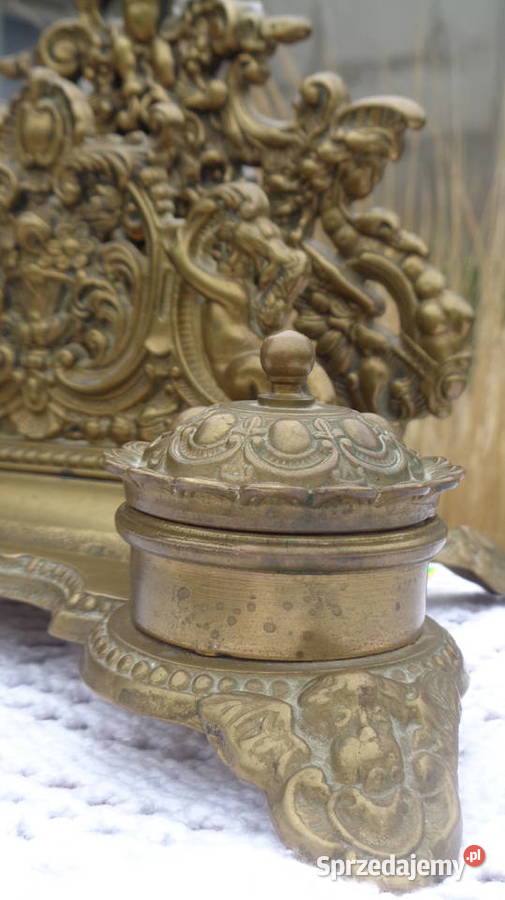 mosiężny kałamarz z listownikiem Mielnica Duża