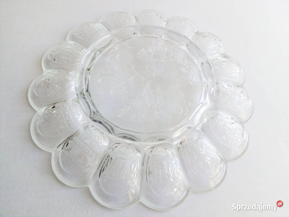 szklana patera na jajka Ząbkowice vintage PRL Częstochowa sprzedam
