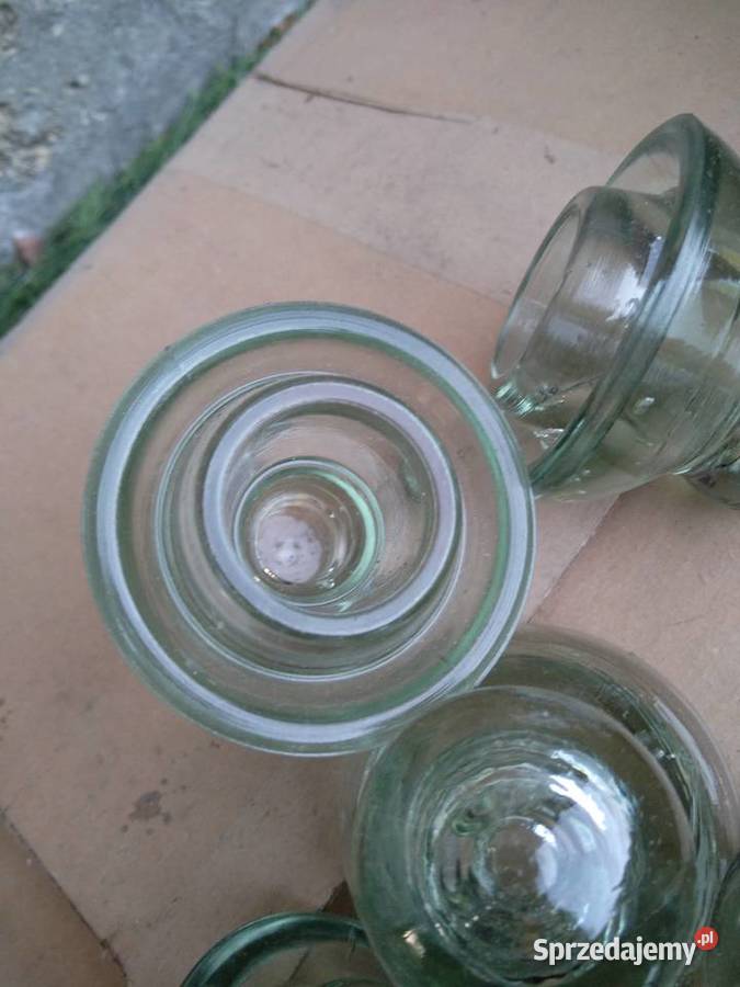 Izolatory Elektryczne Szklane Stare PRL Loft