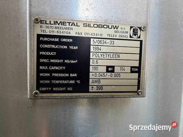 Silos silosy aluminiowe do granulatu tworzywa o Wrocław sprzedam
