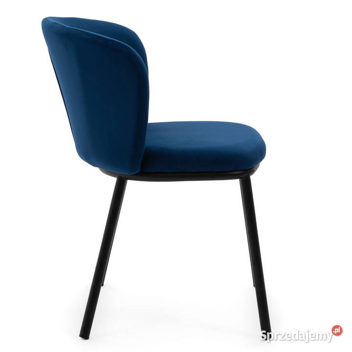 Granatowe Krzesło Tapicerowane Bari Wysyłka 24H