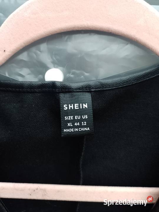 4244 LXL SheinCzarna skóropodobna Kamizelka Kraków