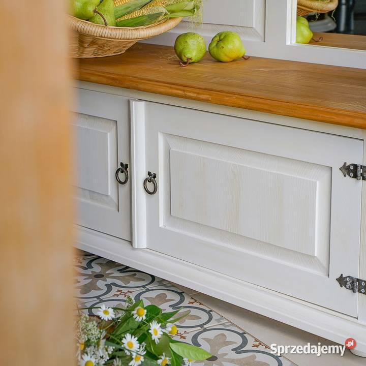 Biała garderoba drewniana z lustrem GAB 02 Maków Podhalański