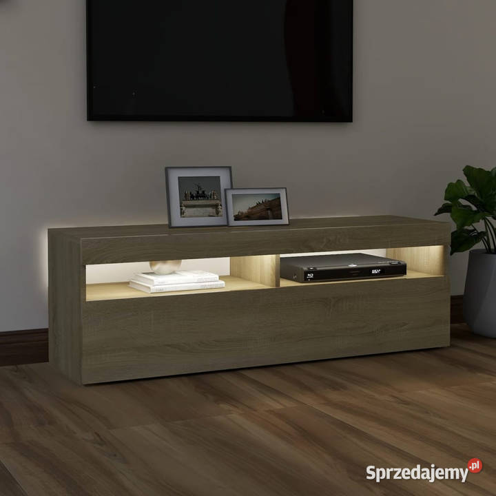 Szafka pod TV z oświetleniem LED dąb sonoma Warszawa