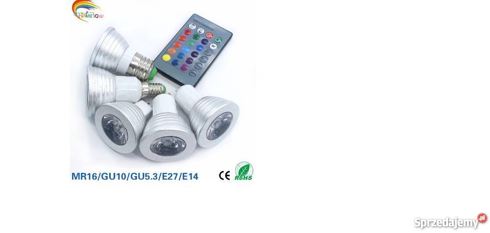 Żarówka RGB LED kolorowa zmieniająca kolor świętokrzyskie Bukowa