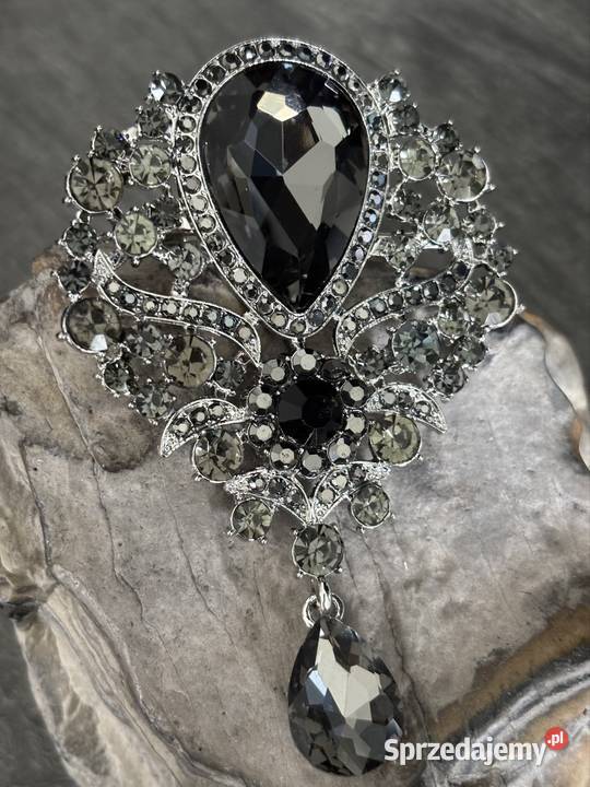 Piękna biżuteryjna broszka z ruchomą łezką Kraków sprzedam