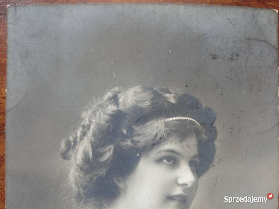 portret kobiety zdjęcie kartonik przedw1914 r Piotrówek sprzedam
