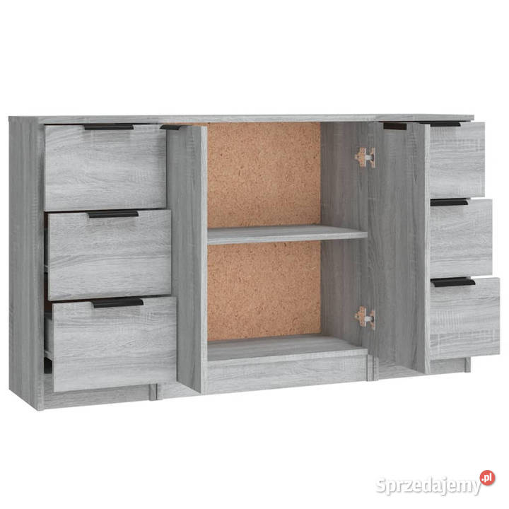 Szafki 3 szary dąb sonoma materiał Warszawa