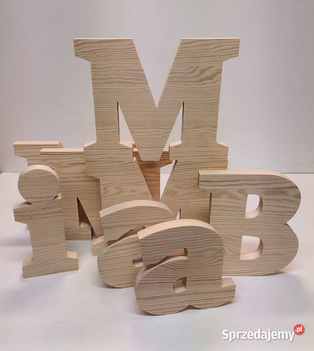litery drewniane Inicjały ślubne wesele ślub Litery 3D