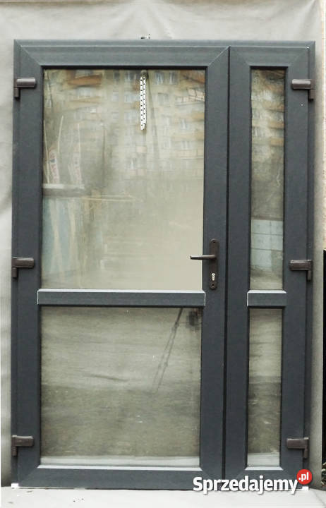 Drzwi dwuskrzydłowe 140x210 antracyt wzmacniane Szczecin
