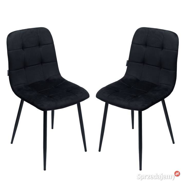 Zestaw 2 krzesło tapicerowane welurowe do salonu 45cm