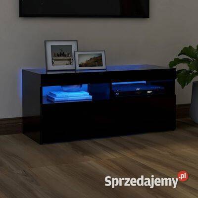 vidaXL Szafka pod TV z oświetleniem LED czarna Warszawa sprzedam