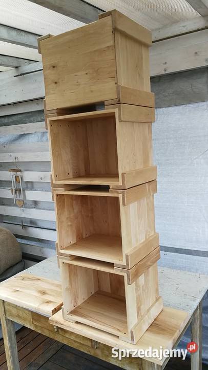 Skrzynka na winyle z pokrywą drewno brzozowe Radków