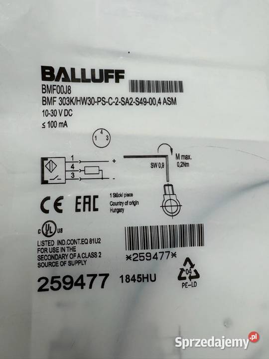 Balluff BMF00J8 BMF 303K HW30 C 2 SA2 S49 00 4 mazowieckie Warszawa