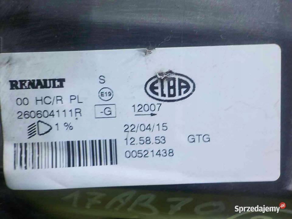 DACIA SANDERO II STEPWAY 09 B 15r lampa lewa