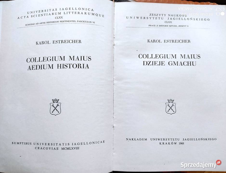 Karol Estreicher Collegium Maius Dzieje gmachu Kraków