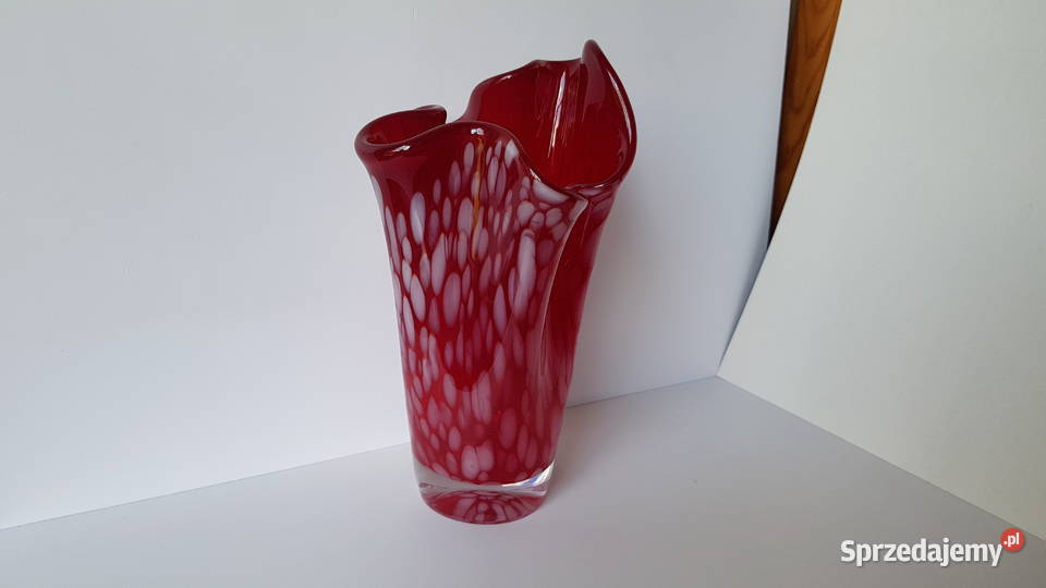 Stary szklany wazon Chusta kolorowe szkło Antyki, Sztuka, Kolekcje śląskie Dąbrowa Górnicza