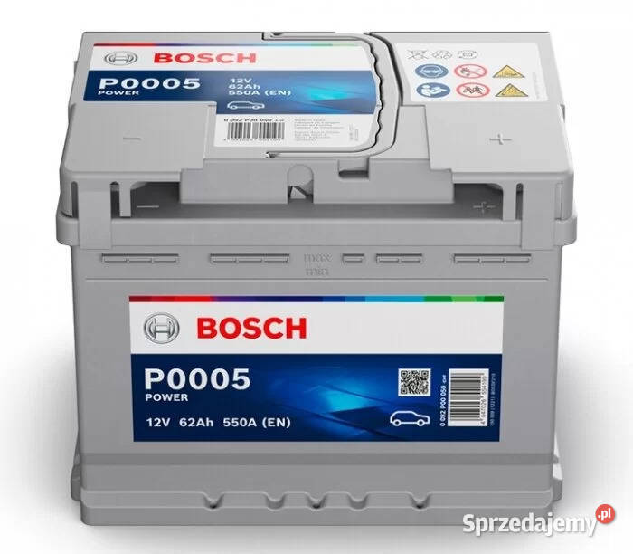 Akumulator Bosch 62Ah 550A EN P0005 PRAWY PLUS Gdańsk