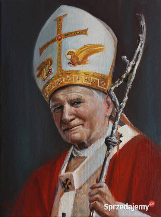 Obraz olejny Jan Paweł II 30/40 Gierlach ●DOSTĘPNY●