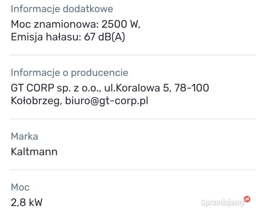 Agregat kaltman 28002500 Agregaty prądotwórcze