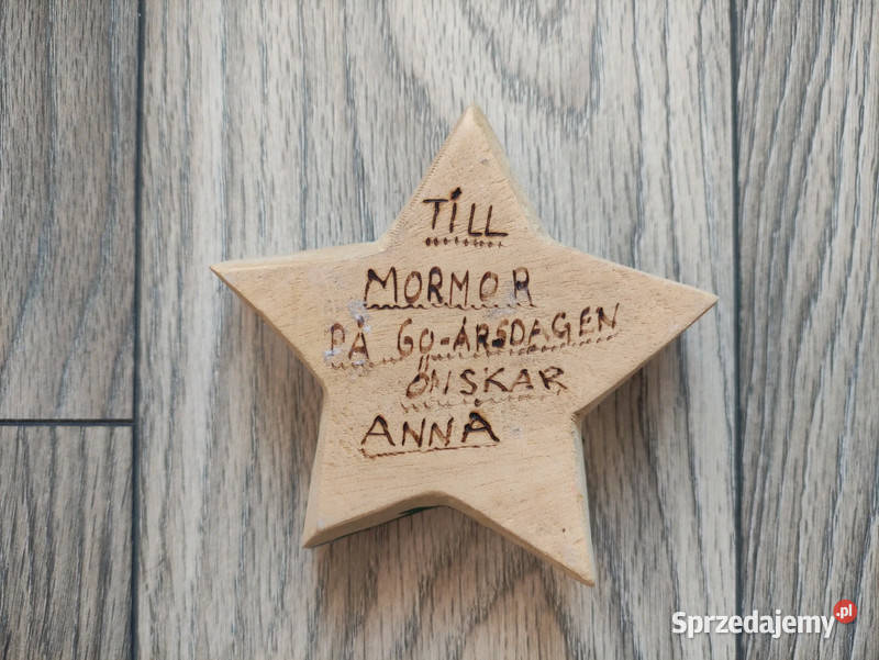 Drewniany świecznik w kształcie gwiazdy na tea Pozostałe wielkopolskie Wronki