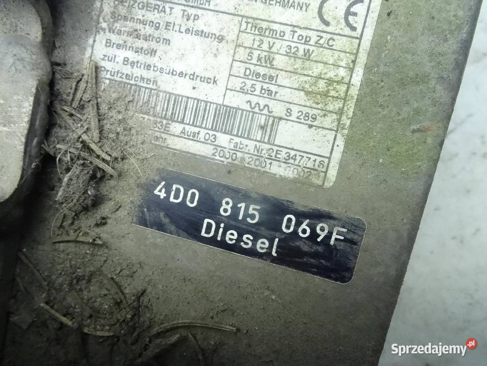 4D0815069F AUDI A8 D2 9902 WEBASTO OGRZEWANIE Przemęt