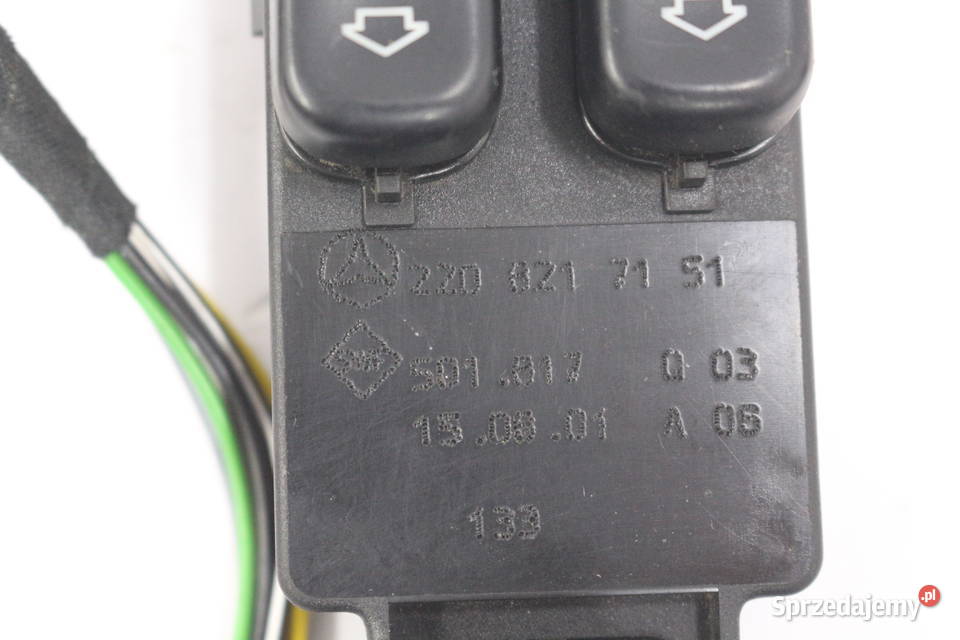 MERCEDES W220 PRZEŁĄCZNIK SZYB LEWY PRZÓD panele sterowania, przełączniki Prochowice sprzedam