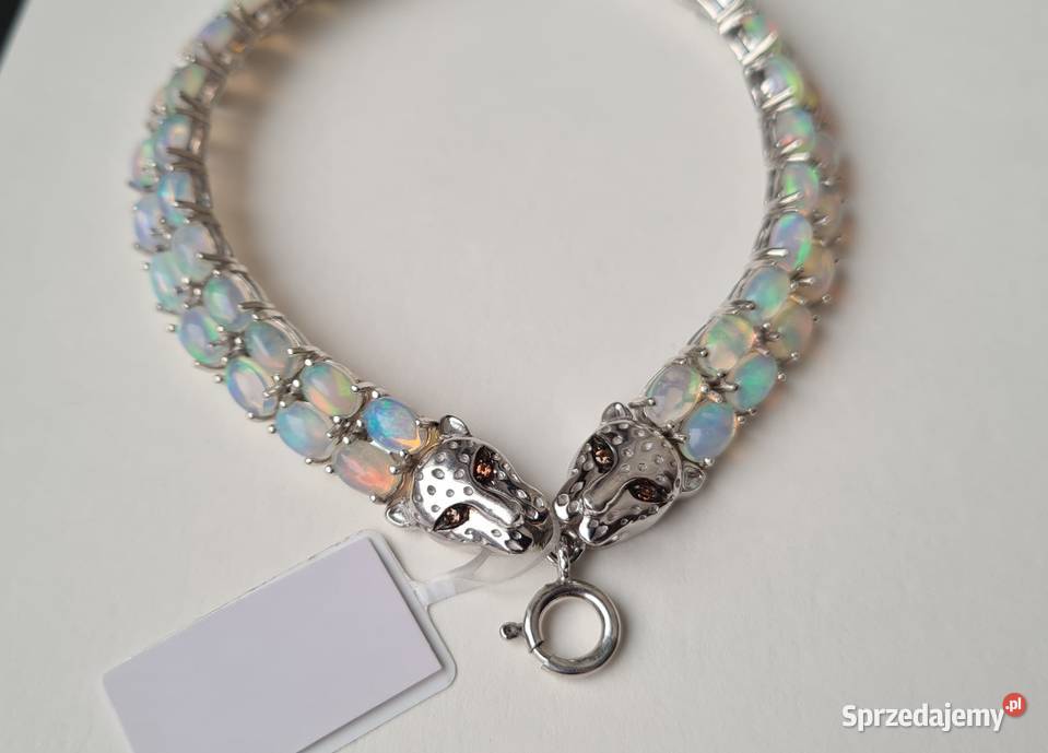 Srebrna bransoletka z opalami etiopskimi Otwock