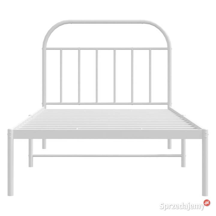 Łóżko Metalowe Białe Rama Łóżka Ze Stelażem 105cm sprzedam