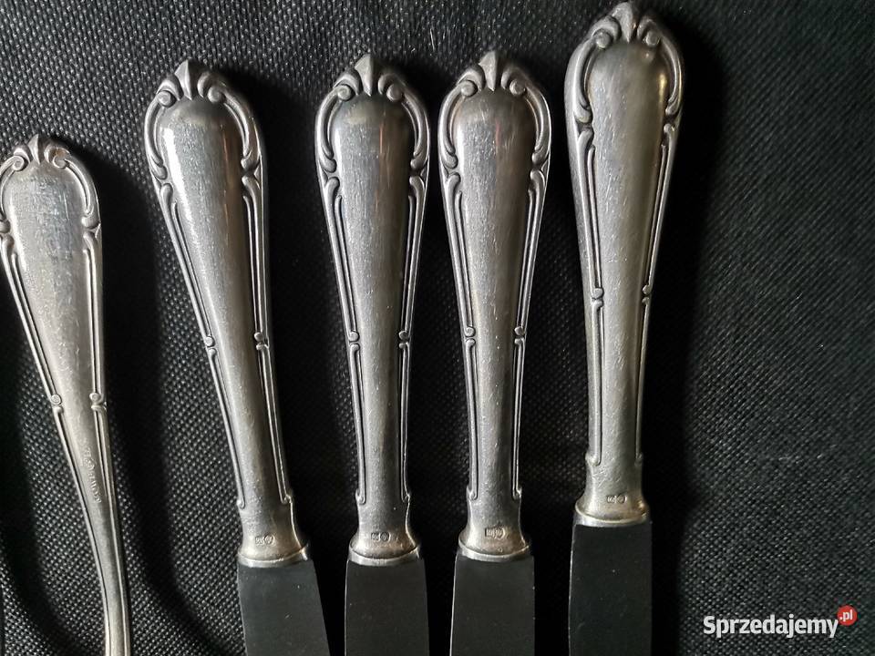 Stare posrebrzane sztućce 4 noże 5 widelców Gowe Siemianowice Śląskie sprzedam
