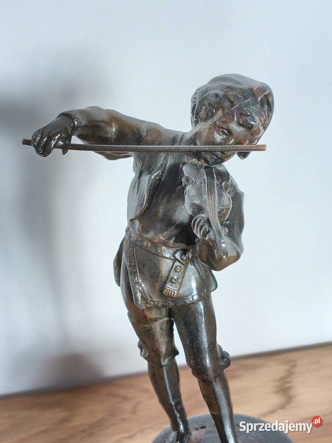 Figurka z brązu skrzypek antyk Rękodzieło Szczecin