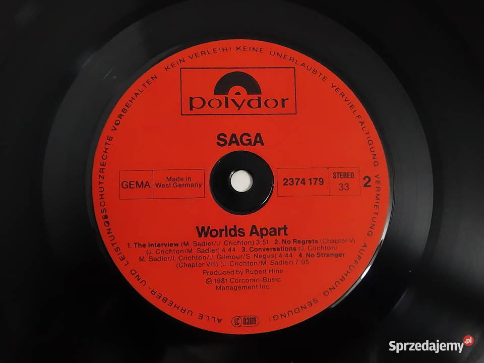 SAGA Worlds Apart Vinyl LP Wydanie Niemieckie płyta winylowa lubelskie Biłgoraj