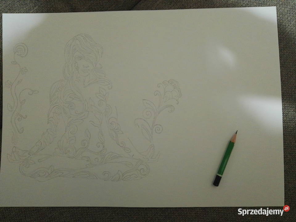 Rysunek medytacja cienkopis blok tech A3 250 gm2 Malarstwo Warszawa