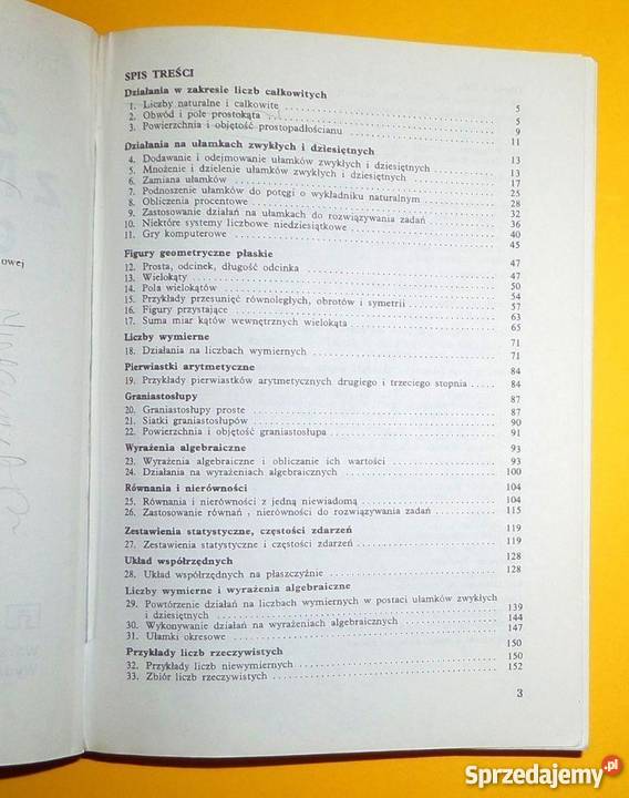 Zbiór Zadań Z Matematyki Klas VIVII Rok wydania 1994
