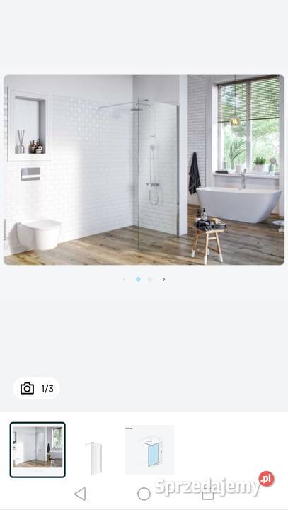 Ścianka prysznicowa walkin prosta 90x200 Kraśnik