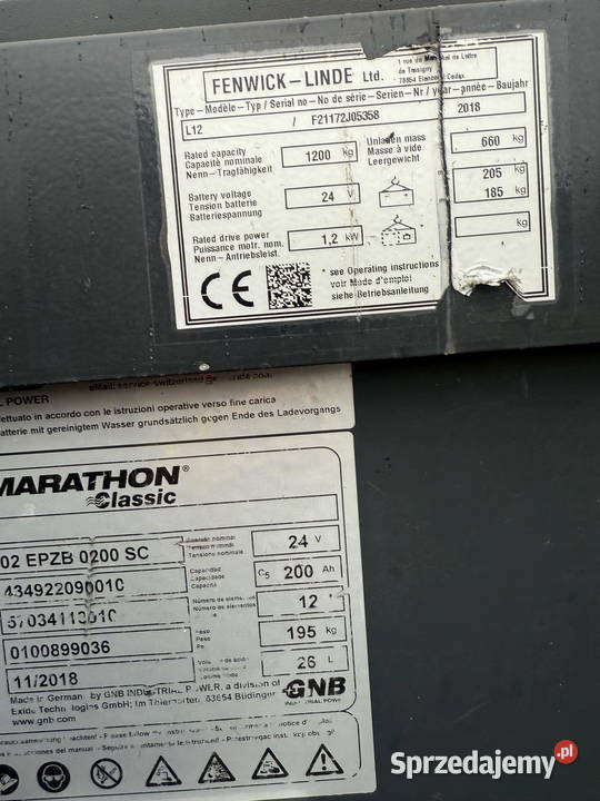 paleciak elektryczny z masztem LINDE L12 1200 łódzkie Działoszyn sprzedam