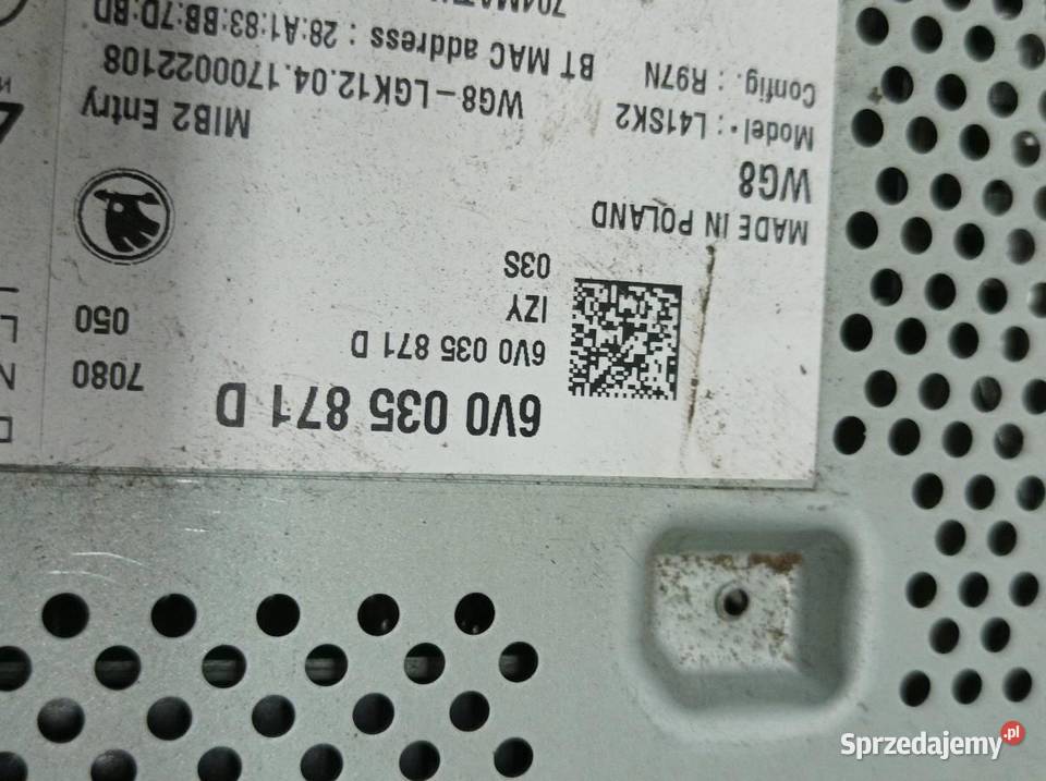 RADIONAWIGACJA FABRYCZNE 17R 6V0035871D Skoda