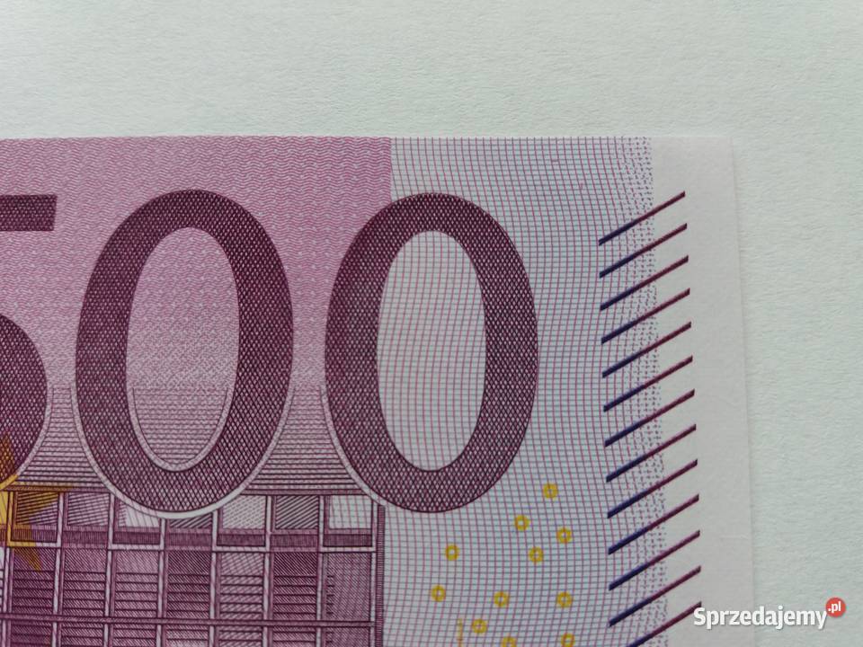 Banknot 500 EURO stan AU I śląskie Zawiercie