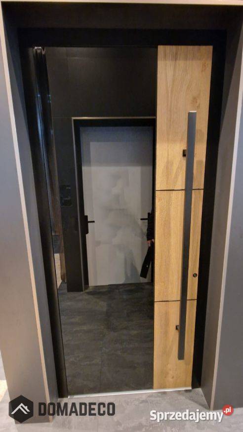 PIVOT VL21A czarne szklane aluminiowe drzwi