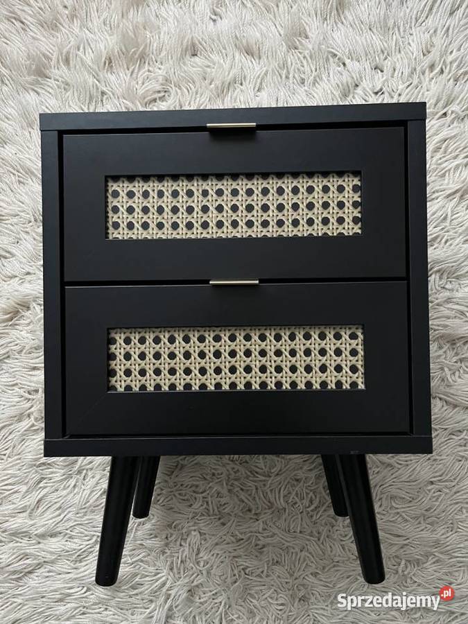 Szafka nocna 2 szuflady opoco Czarna beliani Warszawa