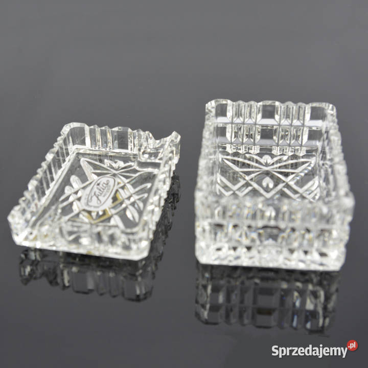 Popielnica z papierośnicą Huta Szkła Julia Warszawa