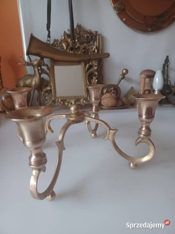 Świecznik mosiężny na środek stołu