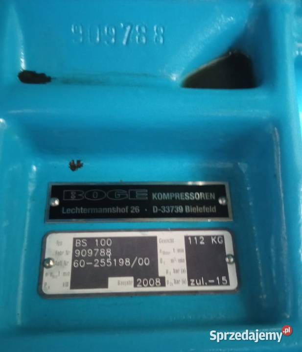 Sprężarka śrubowa BOGE SD10075220kW 1210m3min Kompresory
