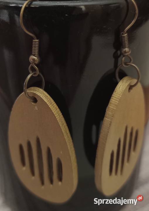Kolczyki drewniane handmade Kolczyki Sosnowiec