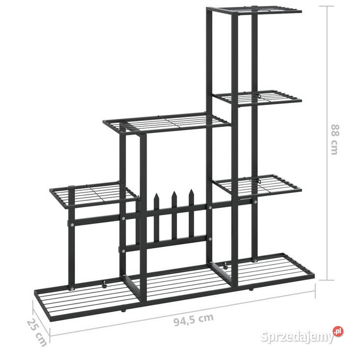 Stojak na kwiaty 945 x 25 x 88 czarny metalowy sprzedam