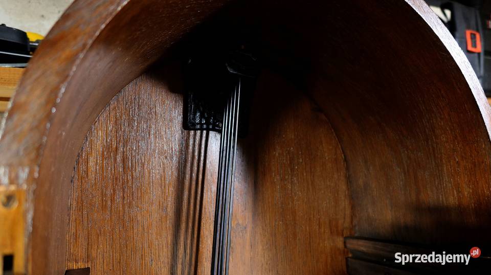 Piękny Stojący Dębowy Zegar Baba Gong 5 Strun dolnośląskie Ziębice