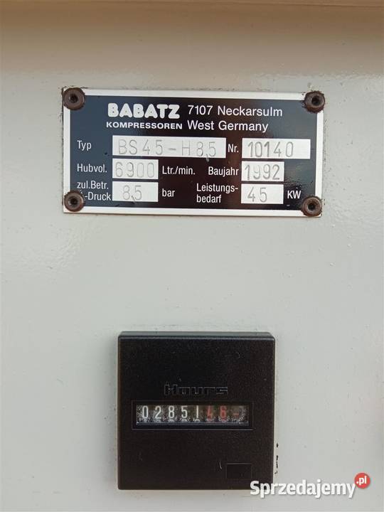 Sprężarka BABATZ BS45 45KW S010129 Wilków sprzedam